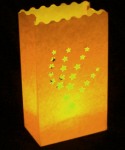 Yellow Golden Glow Lantern Tealight Candle Paper Bags - Shooting Night Stars  Party Decoration - 10 Pack